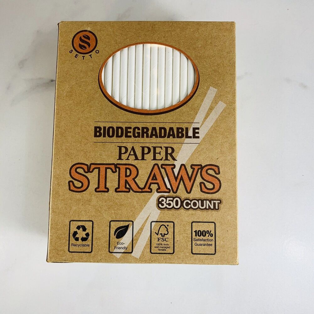 Setto Biodegradable Paper Straws 350 count Recyclable Eco Friendly